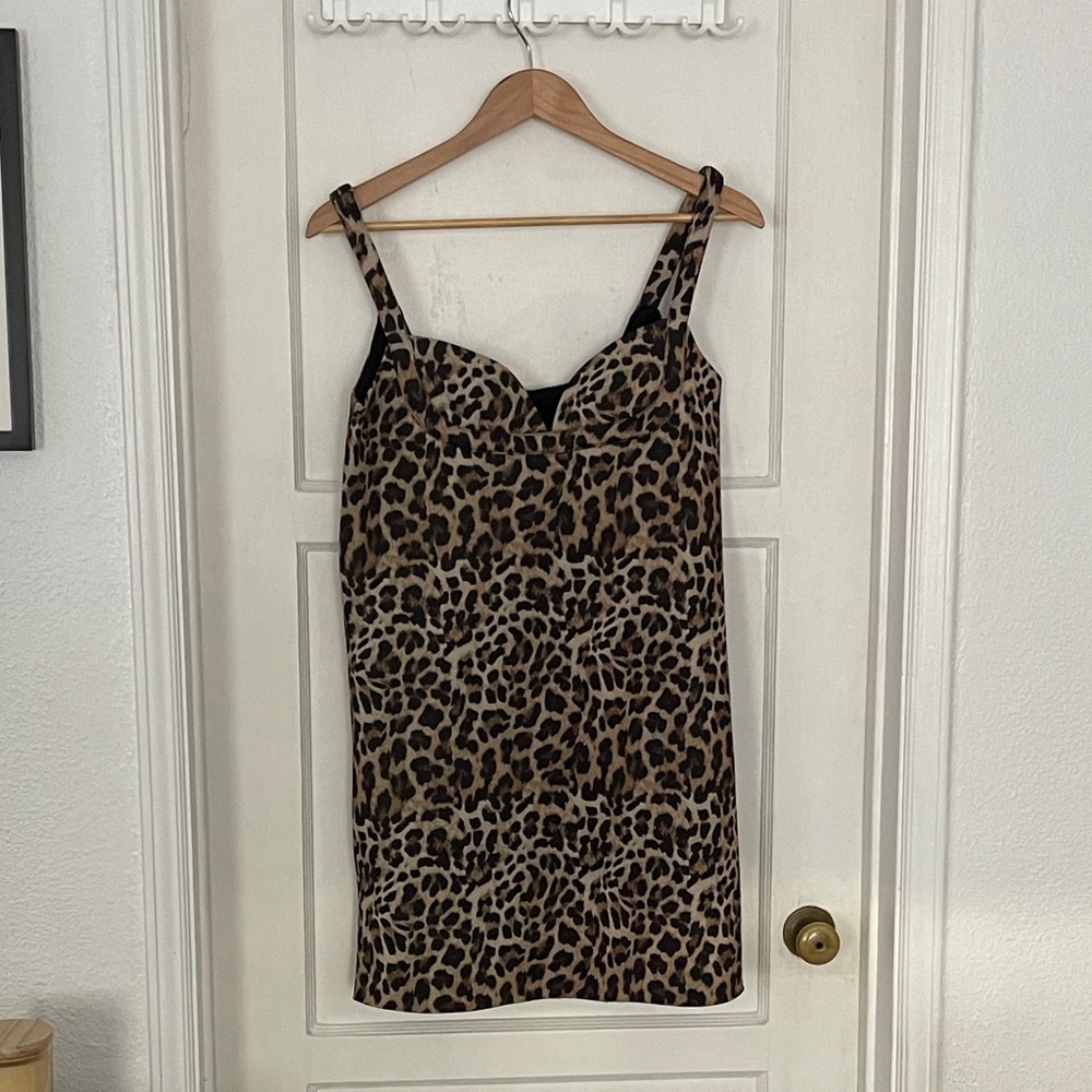 Anthropologie Leopard Print Mini Dress